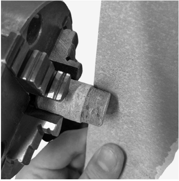Turning cork on the lathe