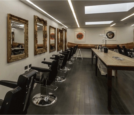 Stone Hair Salon barber chairs and mirrors