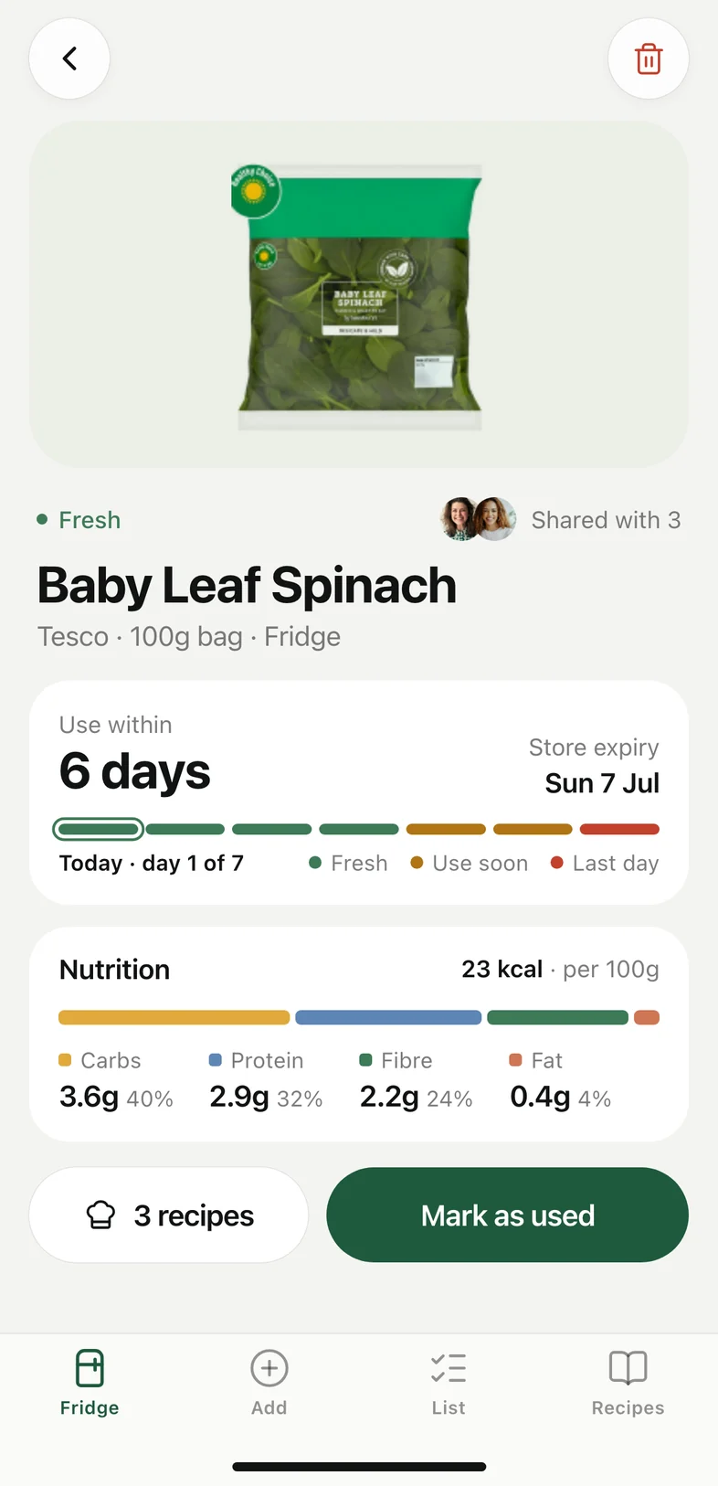Food details