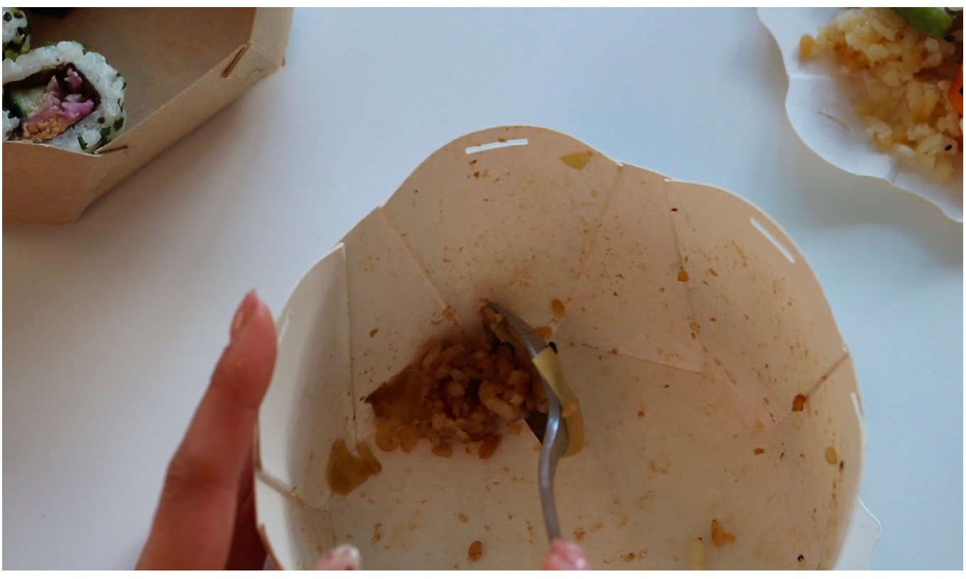 An empty Nelumbo bowl after eating