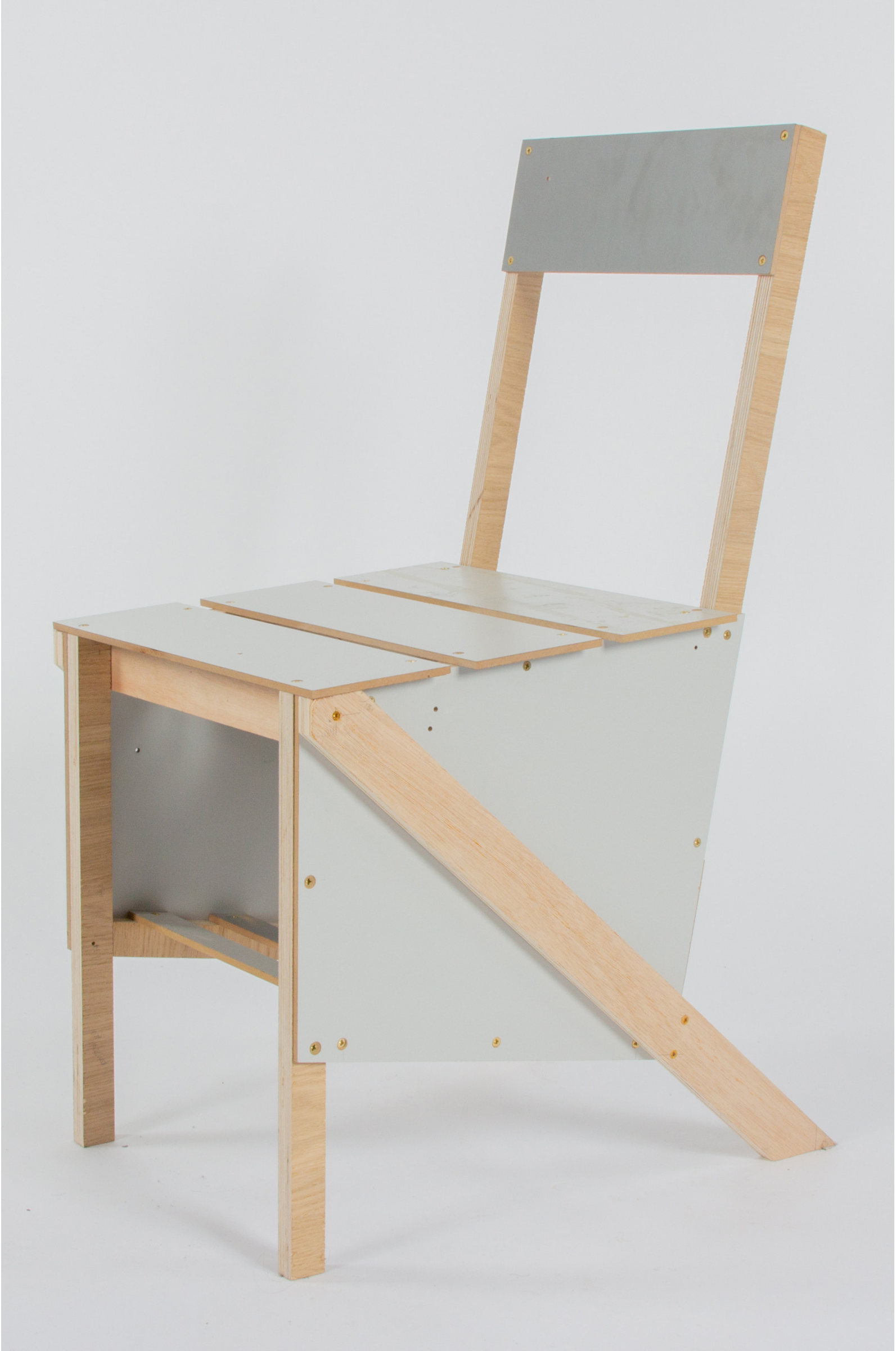 The 1:1 prototype chair in grey laminate