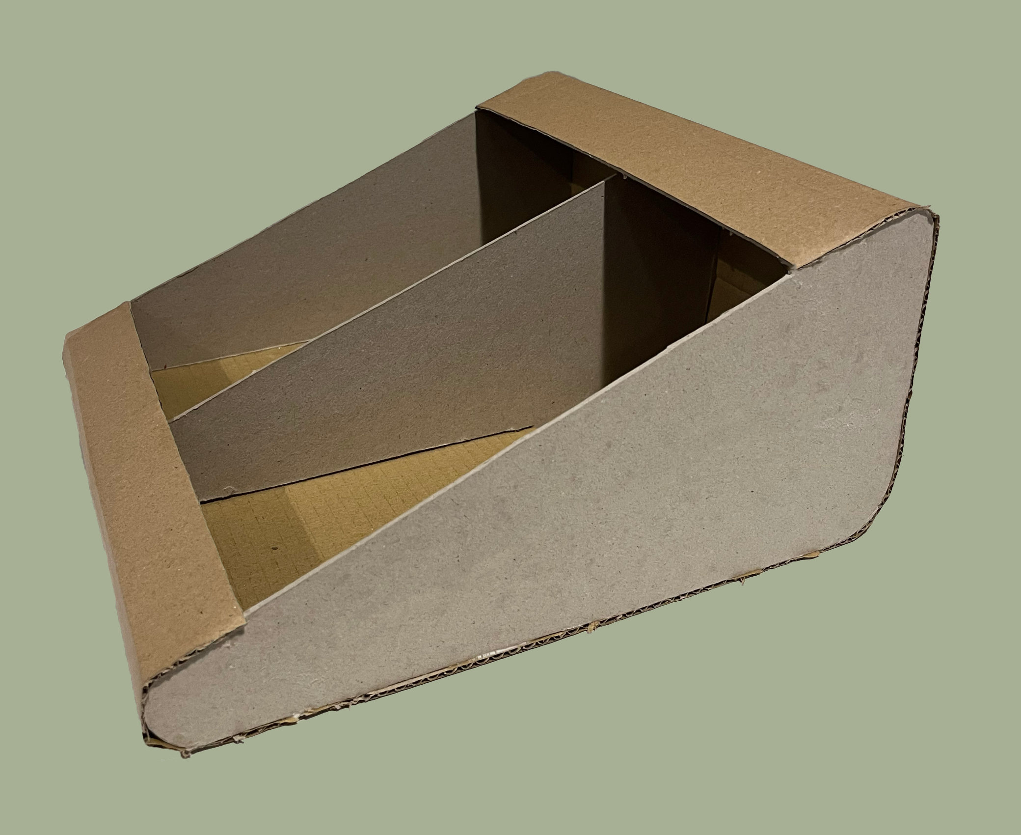 Early card prototype with a single divider