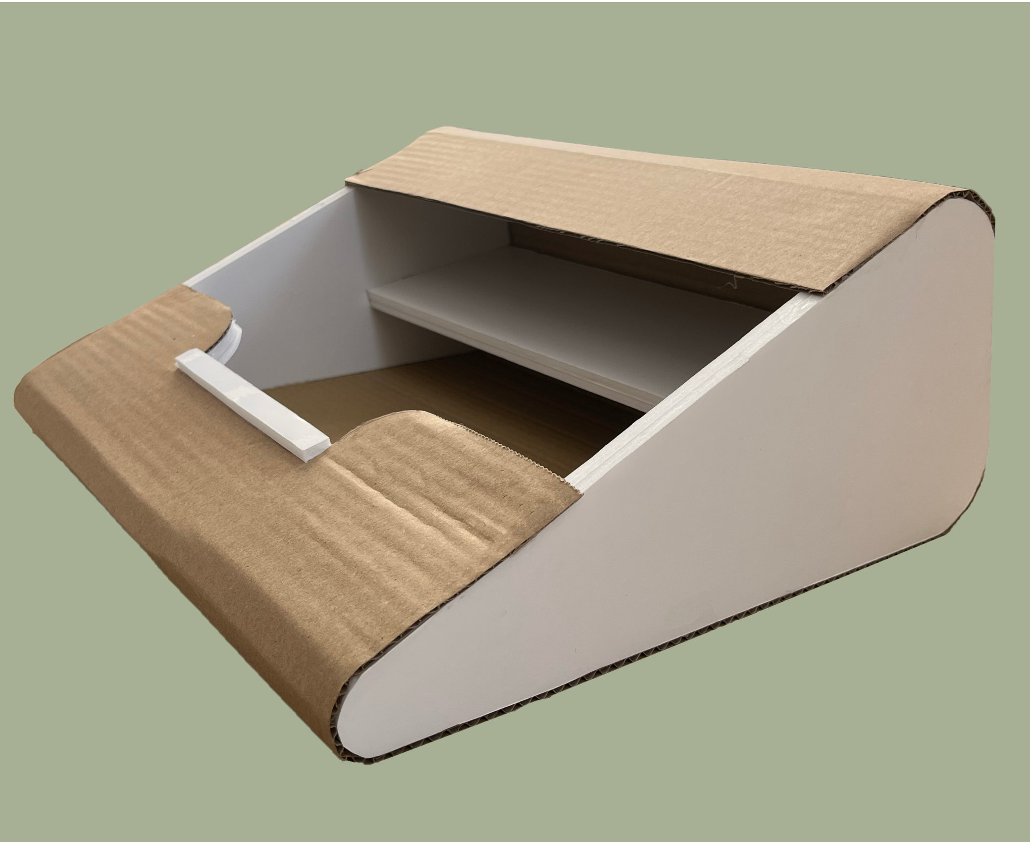 Card prototype with a shelf and short lip